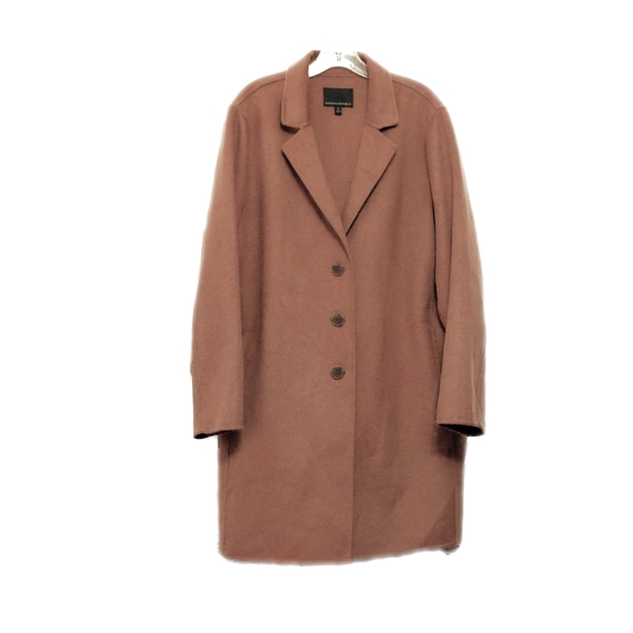 ▪︎SOLD▪︎Banana Republic Womens Wool Blend Chestnut Double Face Top Coat Sz XL - Picture 4 of 10